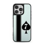 Black spade 7 poker stripe pattern iPhone 16 Pro Max Black Case