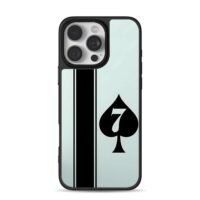 Black spade 7 poker stripe pattern iPhone 16 Pro Max Black Case