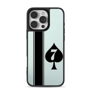 Black spade 7 poker stripe pattern iPhone 16 Pro Max Black Case