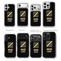 Black striped MID LANE logo text Chris Brown Phone Case Black Electroplated Silver For Iphone 11 To 17