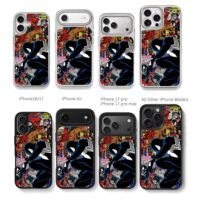 Black Suit Spider Man Venom Collage Chris Brown Phone Case Black Electroplated Silver For Iphone 11 To 17