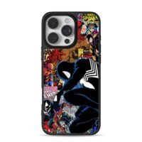 Black Suit Spider Man Venom Collage Phone Case for iPhone 11-17 & Samsung Galaxy S24-S26
