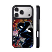 Black Suit Spider Man Venom Collage iPhone 17 Pro Max Black Case