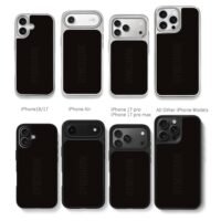 Black vertical Gymshark text Chris Brown Phone Case Black Electroplated Silver For Iphone 11 To 17