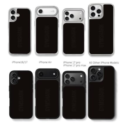 Black vertical Gymshark text Chris Brown Phone Case Black Electroplated Silver For Iphone 11 To 17
