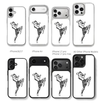 Black white Muay Thai kick art Chris Brown Phone Case Black Electroplated Silver For Iphone 11 To 17