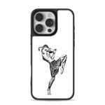Black white Muay Thai kick art Phone Case for iPhone 11-17 & Samsung Galaxy S24-S26