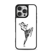 Black white Muay Thai kick art Phone Case for iPhone 11-17 & Samsung Galaxy S24-S26