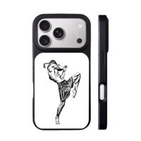 Black white Muay Thai kick art iPhone 17 Pro Max Black Case