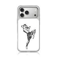 Black white Muay Thai kick art iPhone 17 Pro Max Electroplated Silver Case1