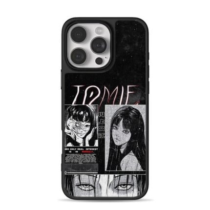 Black white Tomie horror manga art iPhone 16 Pro Max Black Case
