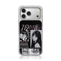 Black white Tomie horror manga art iPhone 17 Pro Max Electroplated Silver Case1