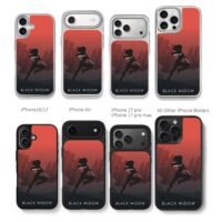 Black Widow batons red city Chris Brown Phone Case Black Electroplated Silver For Iphone 11 To 17