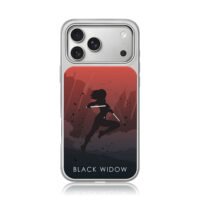 Black Widow batons red city iPhone 17 Pro Max Electroplated Silver Case1