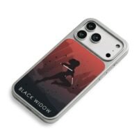 Black Widow batons red city iPhone 17 Pro Max Electroplated Silver Case2