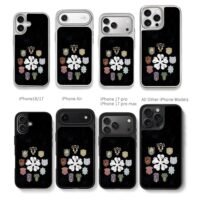 BlackClover knight squad emblems Chris Brown Phone Case Black Electroplated Silver For Iphone 11 To 17