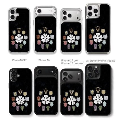 BlackClover knight squad emblems Chris Brown Phone Case Black Electroplated Silver For Iphone 11 To 17