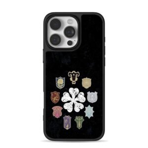 BlackClover knight squad emblems iPhone 16 Pro Max Black Case