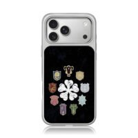 BlackClover knight squad emblems iPhone 17 Pro Max Electroplated Silver Case1