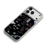 Blackpink BTS logos member names iPhone 17 Pro Max Electroplated Silver Case2