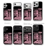 Blackpink member names collage Chris Brown Phone Case Black Electroplated Silver For Iphone 11 To 17