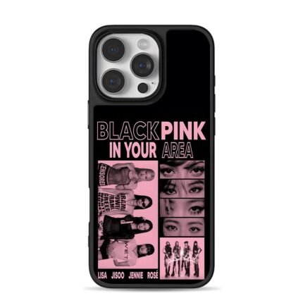 Blackpink member names collage iPhone 16 Pro Max Black Case