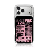 Blackpink member names collage iPhone 17 Pro Max Electroplated Silver Case1