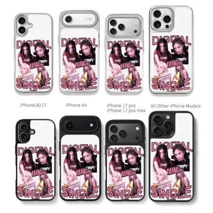 Blackpink pink digital single Chris Brown Phone Case Black Electroplated Silver For Iphone 11 To 17