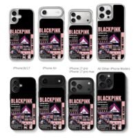 Blackpink Pink Venom Born Pink Chris Brown Phone Case Black Electroplated Silver For Iphone 11 To 17