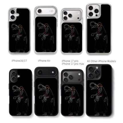 Bleach Ichigo Kurosaki Zangetsu art Chris Brown Phone Case Black Electroplated Silver For Iphone 11 To 17