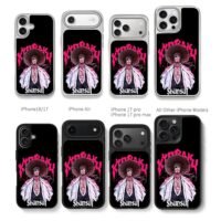Bleach Kyoraku Shunsui art Chris Brown Phone Case Black Electroplated Silver For Iphone 11 To 17