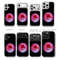 Bleeding heart on blood moon Chris Brown Phone Case Black Electroplated Silver For Iphone 11 To 17