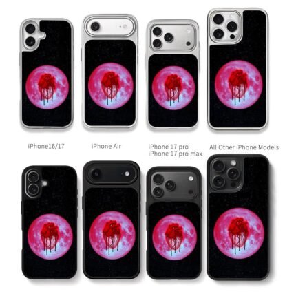 Bleeding heart on blood moon Chris Brown Phone Case Black Electroplated Silver For Iphone 11 To 17