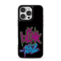 Blink 182 neon street graffiti text art iPhone 16 Pro Max Black Case