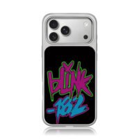 Blink 182 neon street graffiti text art iPhone 17 Pro Max Electroplated Silver Case1