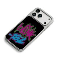 Blink 182 neon street graffiti text art iPhone 17 Pro Max Electroplated Silver Case2