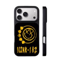 Blink182 yellow smiley arrow band logo iPhone 17 Pro Max Black Case