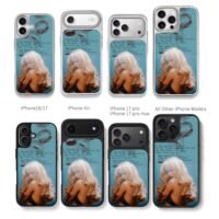 Blonde girl red lip print tracklist Chris Brown Phone Case Black Electroplated Silver For Iphone 11 To 17
