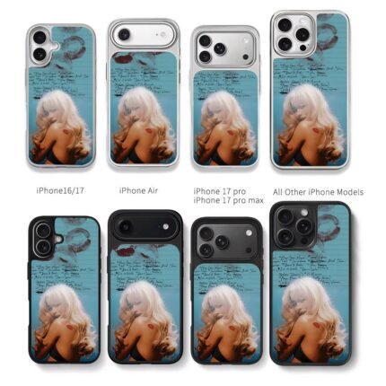 Blonde girl red lip print tracklist Chris Brown Phone Case Black Electroplated Silver For Iphone 11 To 17