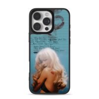 Blonde girl red lip print tracklist iPhone 16 Pro Max Black Case