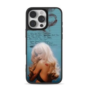 Blonde girl red lip print tracklist iPhone 16 Pro Max Black Case