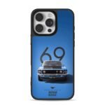 Blue 69 Ford Mustang Boss 302 iPhone 16 Pro Max Black Case