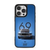 Blue 69 Ford Mustang Boss 302 iPhone 16 Pro Max Black Case