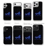 Blue Alpine F1 team logo text Chris Brown Phone Case Black Electroplated Silver For Iphone 11 To 17