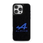 Blue Alpine F1 team logo text iPhone 16 Pro Max Black Case