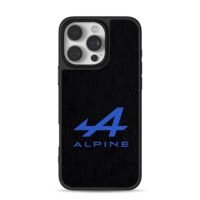 Blue Alpine F1 team logo text iPhone 16 Pro Max Black Case