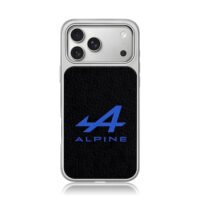 Blue Alpine F1 team logo text iPhone 17 Pro Max Electroplated Silver Case1