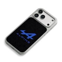 Blue Alpine F1 team logo text iPhone 17 Pro Max Electroplated Silver Case2