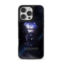 Blue anime boy Akashi dark art iPhone 16 Pro Max Black Case