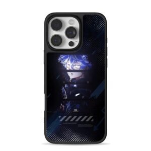 Blue anime boy Akashi dark art iPhone 16 Pro Max Black Case